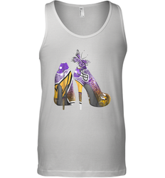 NFL Minnesota Vikings High Heel Butterfly Rhinestone Tide Tank Top - NFLFanGift