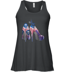 NFL New York Giants High Heel Butterfly Rhinestone Tide Racerback Tank - NFLFanGift