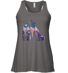 NFL New York Giants High Heel Butterfly Rhinestone Tide Racerback Tank - NFLFanGift
