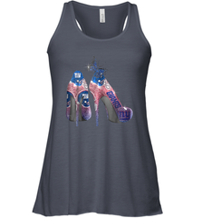 NFL New York Giants High Heel Butterfly Rhinestone Tide Racerback Tank - NFLFanGift