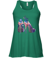 NFL New York Giants High Heel Butterfly Rhinestone Tide Racerback Tank - NFLFanGift