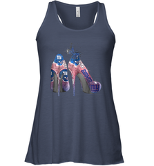 NFL New York Giants High Heel Butterfly Rhinestone Tide Racerback Tank - NFLFanGift