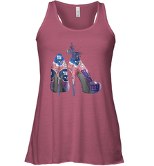 NFL New York Giants High Heel Butterfly Rhinestone Tide Racerback Tank - NFLFanGift