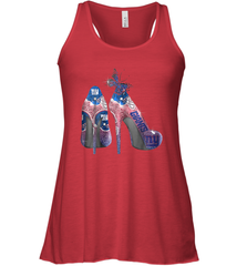 NFL New York Giants High Heel Butterfly Rhinestone Tide Racerback Tank - NFLFanGift