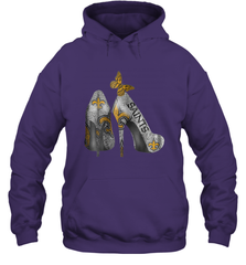 NFL New Orleans Saints High Heel Butterfly Rhinestone Tide Hoodie - NFLFanGift
