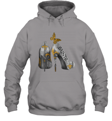 NFL New Orleans Saints High Heel Butterfly Rhinestone Tide Hoodie - NFLFanGift