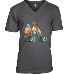 NFL Miami Dolphins High Heel Butterfly Rhinestone Tide Men's Vneck - NFLFanGift