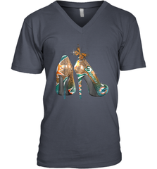 NFL Miami Dolphins High Heel Butterfly Rhinestone Tide Men's Vneck - NFLFanGift