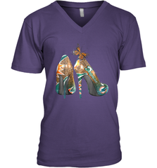 NFL Miami Dolphins High Heel Butterfly Rhinestone Tide Men's Vneck - NFLFanGift