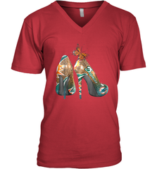 NFL Miami Dolphins High Heel Butterfly Rhinestone Tide Men's Vneck - NFLFanGift