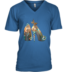 NFL Miami Dolphins High Heel Butterfly Rhinestone Tide Men's Vneck - NFLFanGift