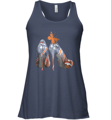 NFL Denver Broncos High Heel Butterfly Rhinestone Tide Racerback Tank - NFLFanGift