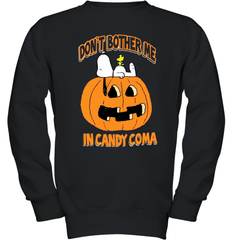 Don't Bother Me In Candy Coma Funny Snoopy Pumpkin Halloween Youth Sweatshirt - NFLFanGift
