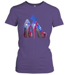 NFL Buffalo Bill Rhinestone High Heels Butterfly Rhinestone Tide Women's T-Shirt - NFLFanGift