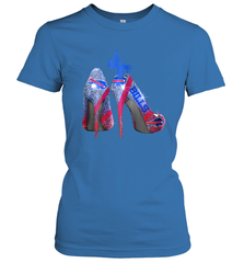 NFL Buffalo Bill Rhinestone High Heels Butterfly Rhinestone Tide Women's T-Shirt - NFLFanGift