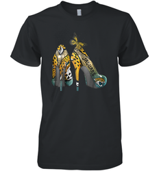 NFL Jacksonville Jaguars High Heel Butterfly Rhinestone Men's Premium T-Shirt - NFLFanGift
