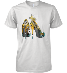 NFL Jacksonville Jaguars High Heel Butterfly Rhinestone Men's Premium T-Shirt - NFLFanGift