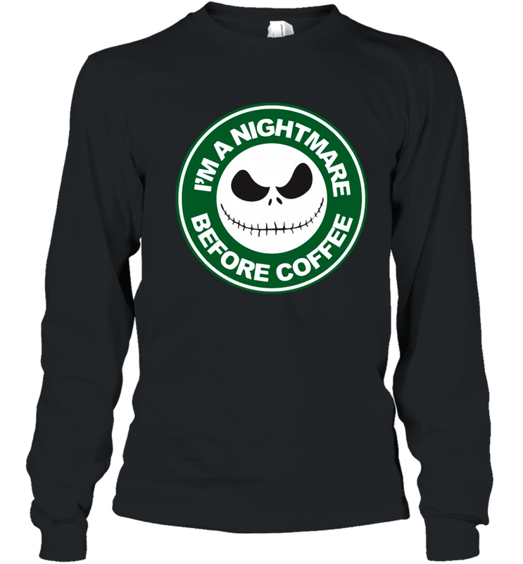 Starbucks Inspired Jack Skellington Coffee I'm A Nightmare Before Coffee Youth Long Sleeve T-Shirt - NFLFanGift