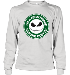Starbucks Inspired Jack Skellington Coffee I'm A Nightmare Before Coffee Youth Long Sleeve T-Shirt - NFLFanGift