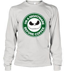 Starbucks Inspired Jack Skellington Coffee I'm A Nightmare Before Coffee Youth Long Sleeve T-Shirt - NFLFanGift