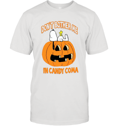 Don't Bother Me In Candy Coma Funny Snoopy Pumpkin Halloween Men's T-Shirt - NFLFanGift