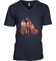 NFLTampa Bay Buccaneers High Heel Butterfly Rhinestone Tide Men's Vneck - NFLFanGift